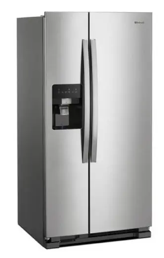 two-door fridge with front panel for ice and water